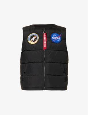 ALPHA INDUSTRIES QUILTED BOXY-FIT APPLIQUÉ PANEL SHELL GILET