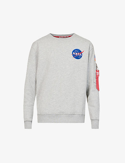 ALPHA INDUSTRIES: Space Shuttle graphic-print regular-fit cotton-blend sweatshirt