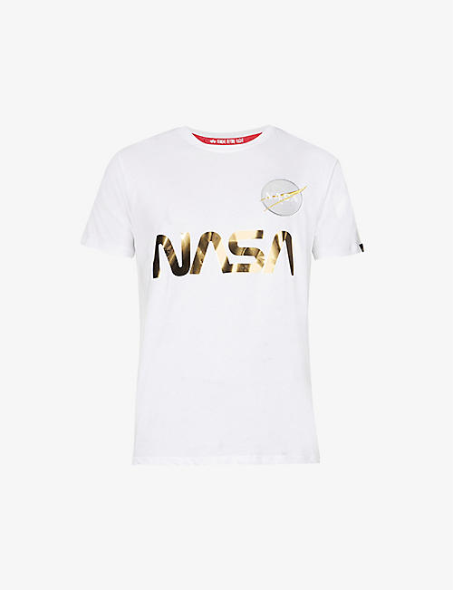 ALPHA INDUSTRIES: NASA reflective cotton-jersey T-shirt
