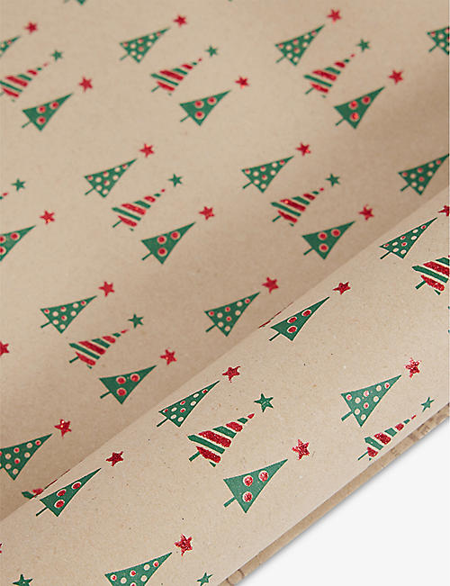 CHRISTMAS: Christmas Tree graphic-print recycled wrapping paper 2m