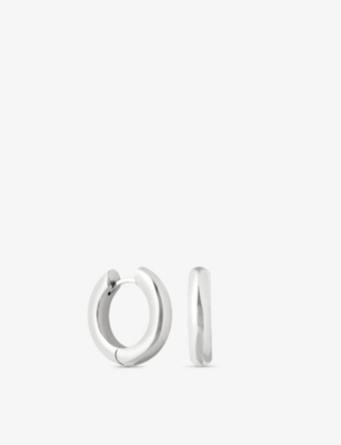 ASTRID & MIYU: Bold 14ct yellow gold-plated brass huggie hoop earrings