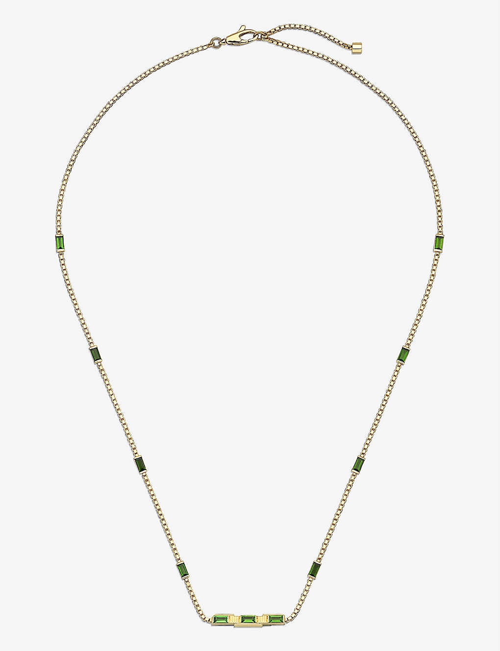 Shop Gucci Women's Gold Link To Love 18ct Yellow Gold And 1.17ct Tourmaline Gemstone Necklace