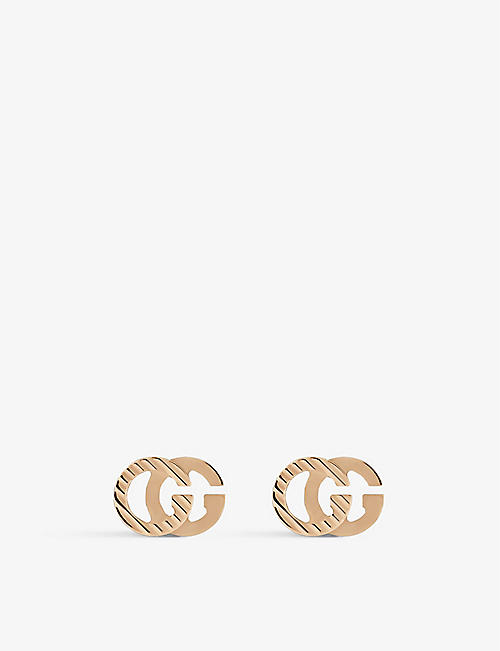 GUCCI: GG Running 18ct rose-gold stud earrings