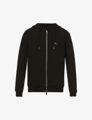 Emoji brand-patch cotton-jersey hoody