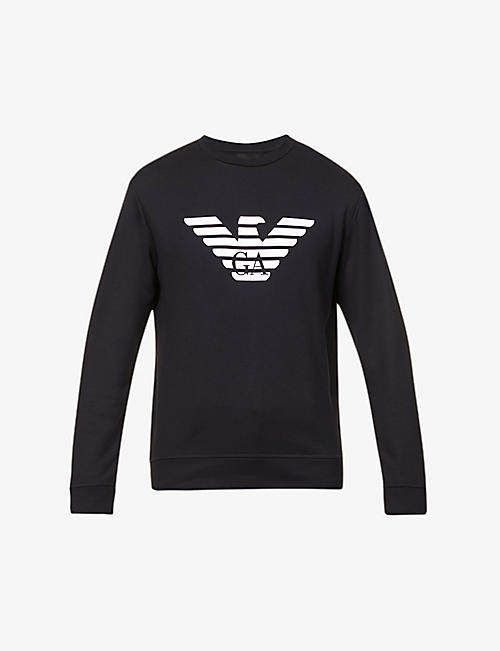 EMPORIO ARMANI: Eagle logo jersey sweatshirt