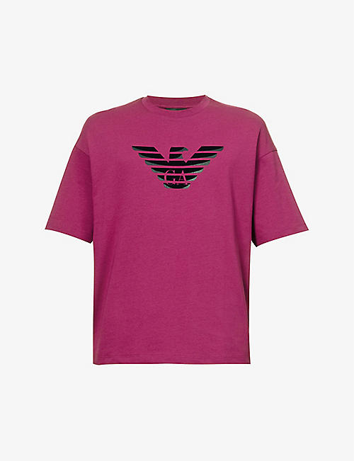 EMPORIO ARMANI：老鹰印花常规版型平纹针织棉 T 恤