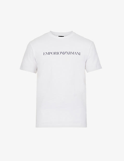 EMPORIO ARMANI: Logo-print cotton-jersey T-shirt