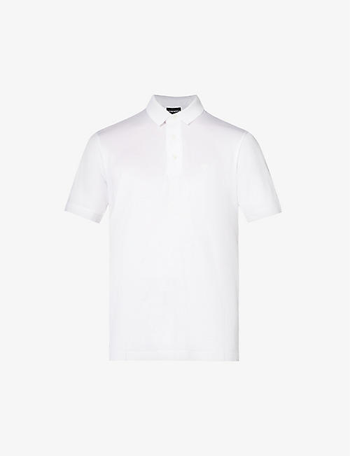EMPORIO ARMANI: Logo-print woven polo shirt