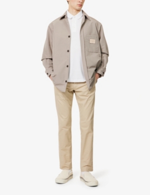EMPORIO ARMANI: Logo-print woven polo shirt