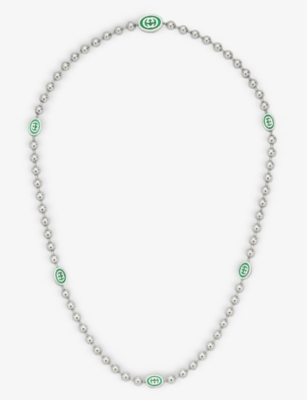 GUCCI Interlocking G sterling silver necklace
