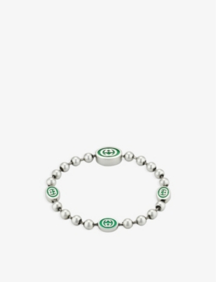 GUCCI: Interlocking G sterling silver bracelet