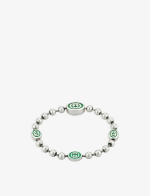 Shop Gucci Women's Silver Interlocking G Sterling Silver Bracelet