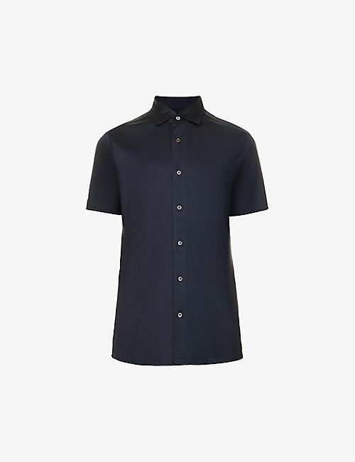 EMPORIO ARMANI: Button-down woven polo shirt