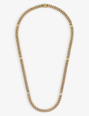 GUCCI: Interlocking G brass chain necklace