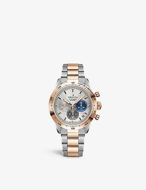 ZENITH: 51.3100.3600/69.M3100 Chronomaster Sport stainless-steel and rose gold automatic watch