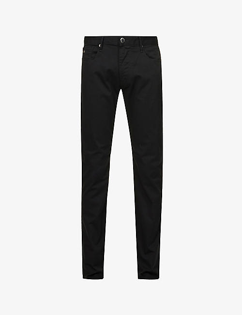 EMPORIO ARMANI: J06 Gab straight-leg mid-rise stretch-denim jeans