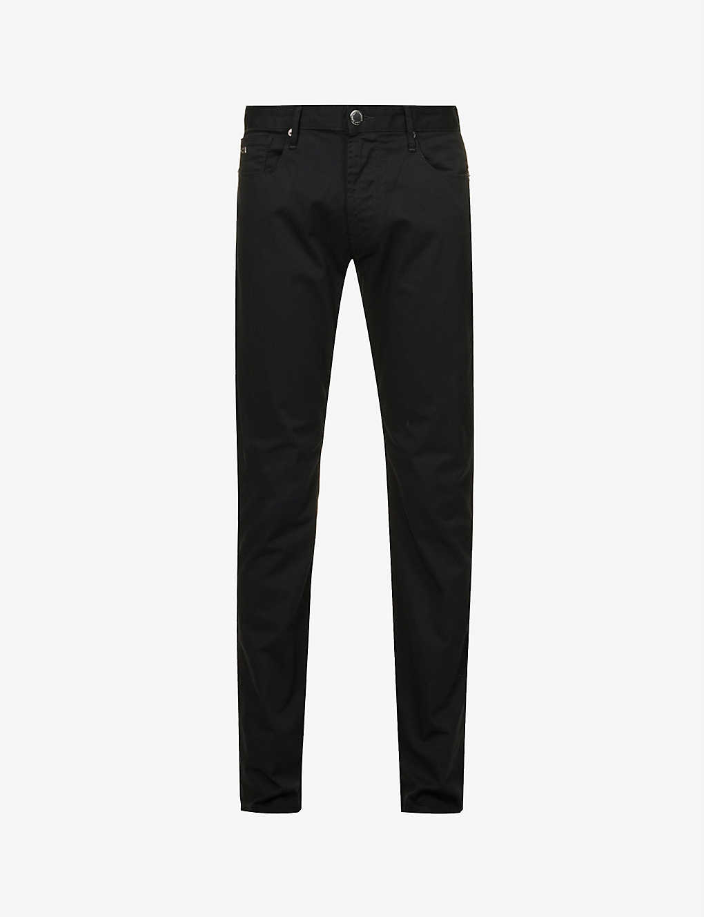 Emporio Armani J06 Gab Straight-leg Mid-rise Stretch-denim Jeans In Black