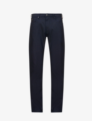 EMPORIO ARMANI: Micro Dot slim-fit mid-rise cotton-blend jeans