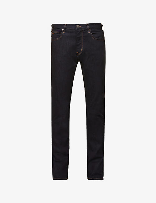 EMPORIO ARMANI: Regular-fit straight-leg stretch-denim jeans