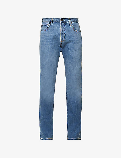 EMPORIO ARMANI: Regular-fit straight-leg&nbsp;stretch-denim jeans