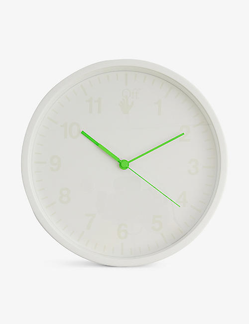 OFF-WHITE C/O VIRGIL ABLOH: Logo-print contrast metal clock