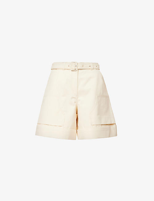 SIMONE ROCHA: Relaxed-fit wide-leg high-rise cotton-twill shorts