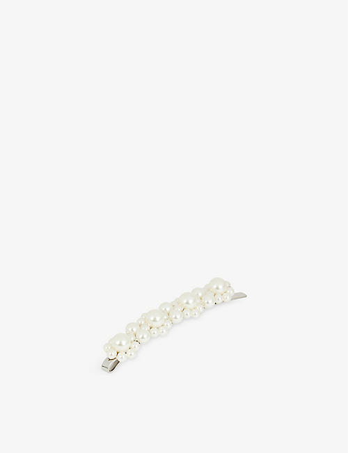 SIMONE ROCHA: Floral-embellished faux-pearl hair clip
