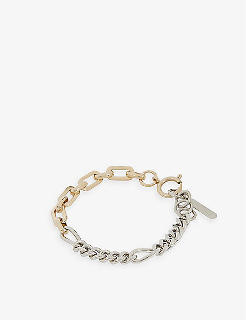 JUSTINE CLENQUET: Vesper 24ct yellow-gold plated and palladium-plated brass bracelet