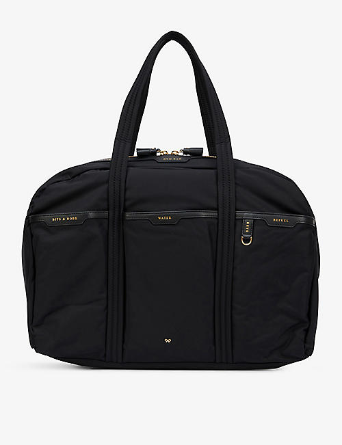 ANYA HINDMARCH: Labelled logo-embossed recycled-nylon gym bag