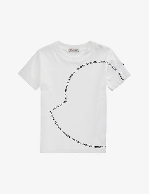 MONCLER: Logo-print cotton-jersey T-shirt 4-14 years