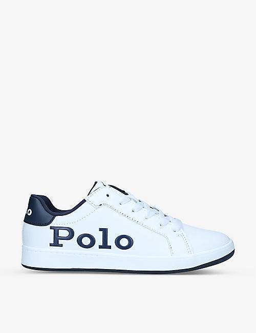 POLO RALPH LAUREN: Heritage Court logo-embossed faux leather trainers 9-10 years