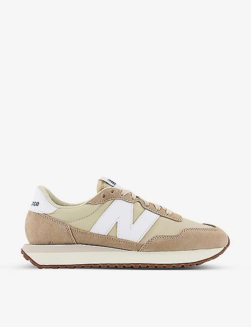 NEW BALANCE: MS237 logo-embroidered suede and mesh low-top trainers