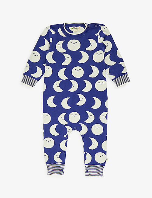 BONNIE MOB: Tay moon-print organic cotton-knitted romper 6-18 months