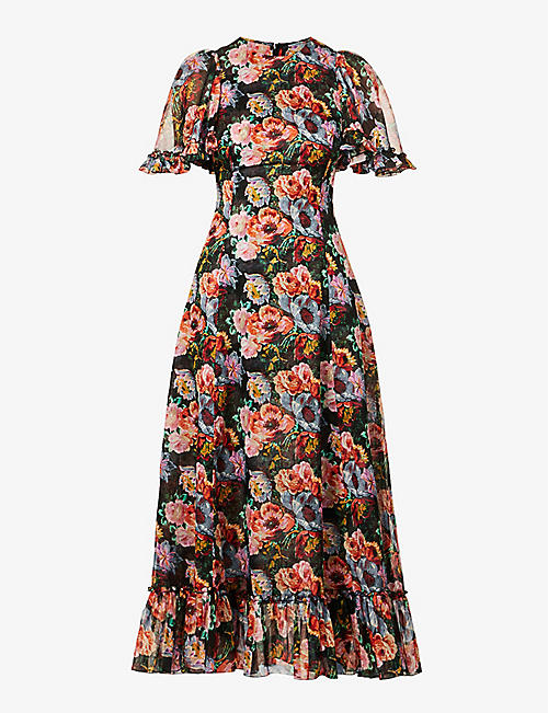 THE VAMPIRE'S WIFE: Midnight Tremors floral-print cotton midi dress