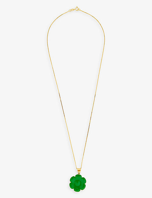 VEERT: Flower-charm 18ct yellow gold-plated sterling-silver pendant necklace