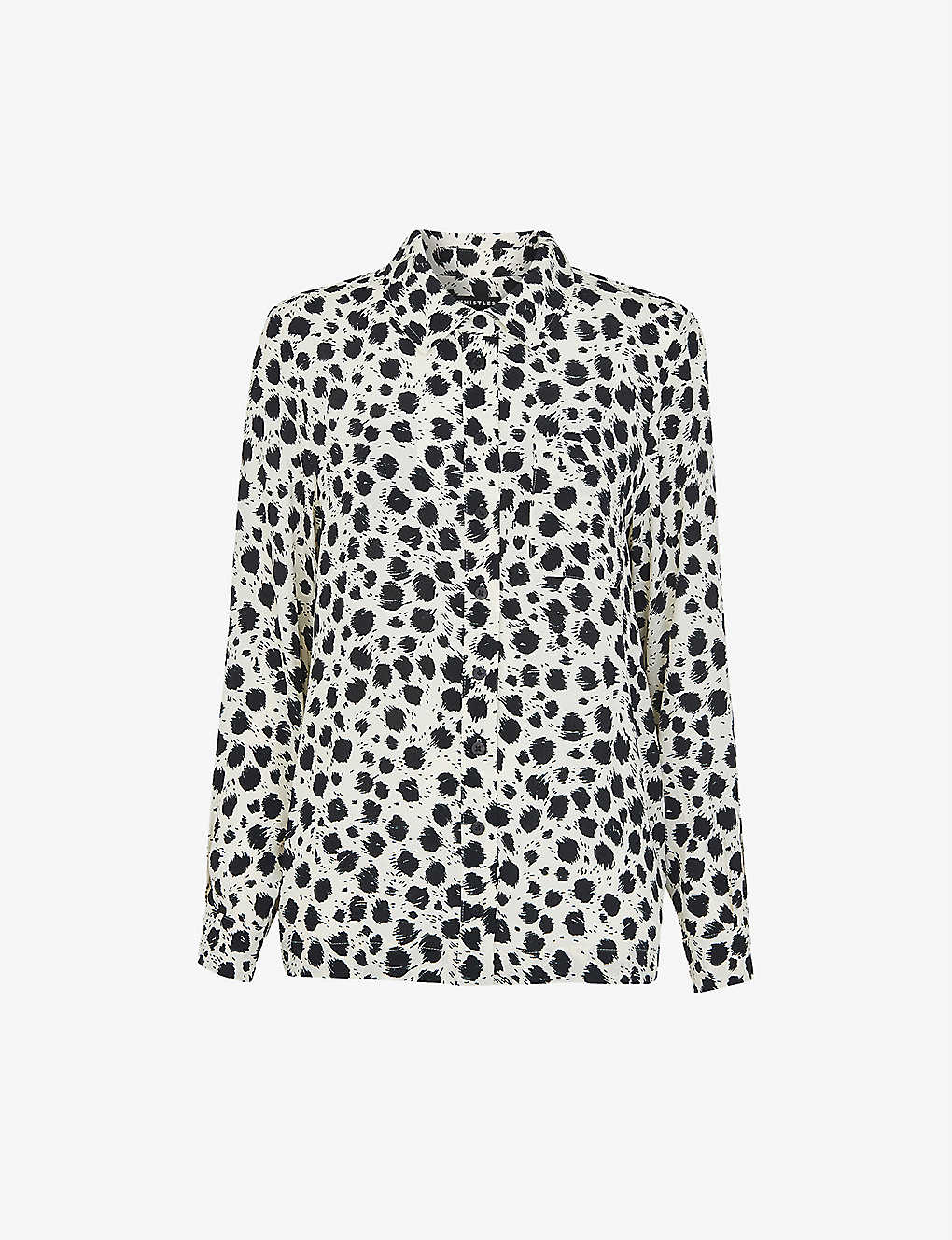Whistles Brushed Dalmatian Print Shirt In Black