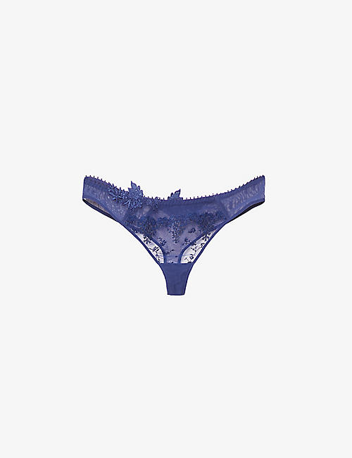 PASSIONATA: White Nights embroidered stretch-woven thong