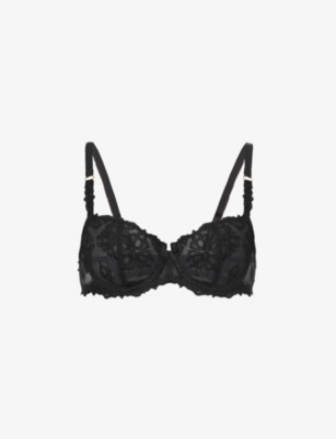 Chantelle Champs Elysées Sweetheart-neckline Woven Balcony Bra In Black