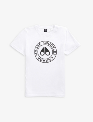 MOOSE KNUCKLES: Logo-print cotton-jersey T-shirt 7-16 years
