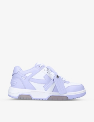 Off-white Ooo Low-top Leather Trainers In Purple