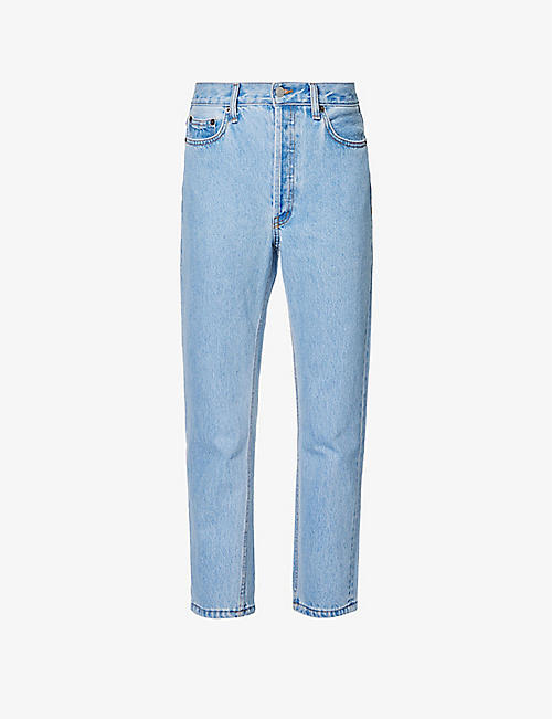 STILL HERE: Tate straight-leg high-rise denim jeans