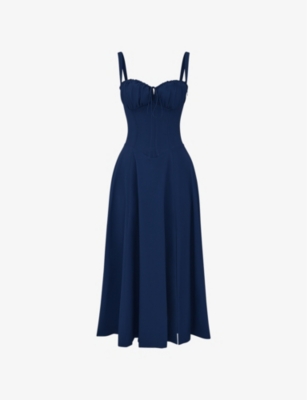 HOUSE OF CB: Carmen sleeveless cotton-blend midi dress