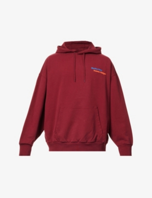 Brand-print relaxed-fit cotton-jersey hoody