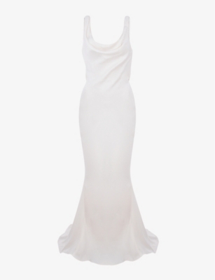 House Of Cb Odette Satin Maxi Dress In Ivory