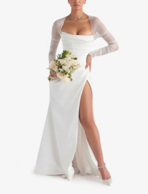 HOUSE OF CB: Elise sweetheart-neckline corset-satin bridal gown