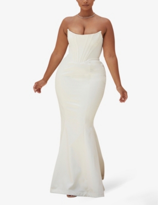 HOUSE OF CB: Ines flared satin wedding dress
