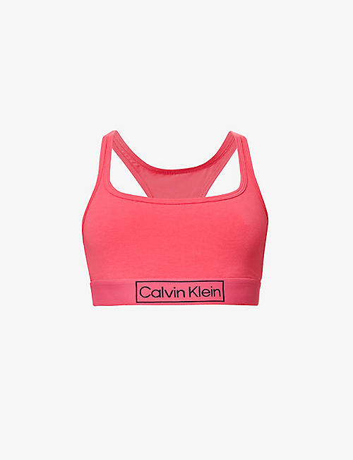 CALVIN KLEIN: Reimagined Heritage brand-print stretch-cotton jersey bra