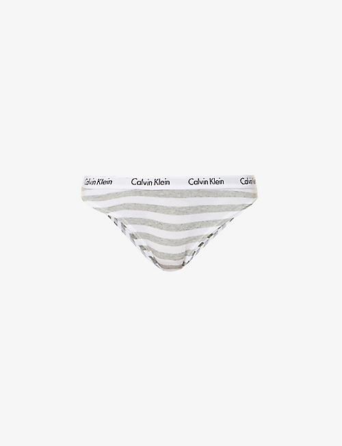 CALVIN KLEIN: Carousel striped mid-rise stretch-cotton briefs