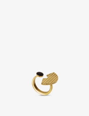 Shop Alessi Edone Medium Gold-tone Stainless-steel Ring In Nocolor