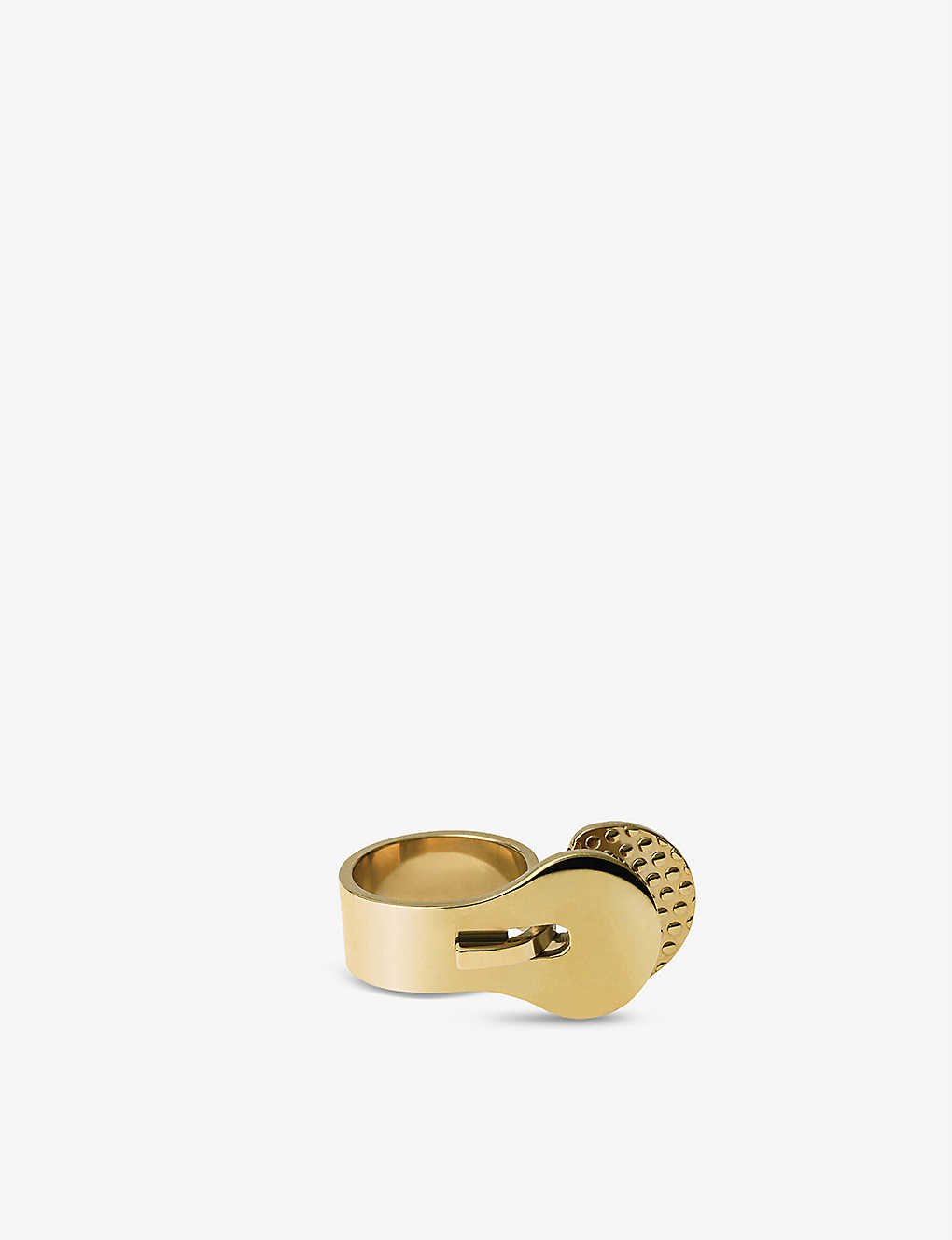 Alessi Womens Nocolor Trama Small Gold-tone Stainless-steel Ring